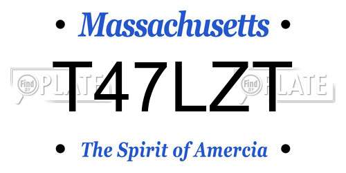 T47LZT Massachusetts License Plate