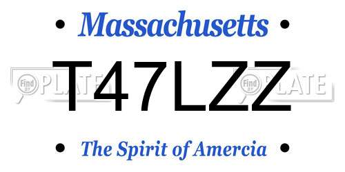 T47LZZ Massachusetts License Plate