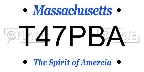 T47PBA Massachusetts License Plate