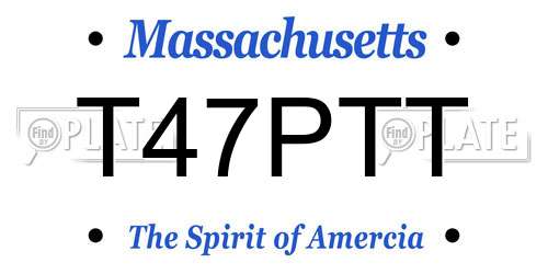 T47PTT Massachusetts License Plate