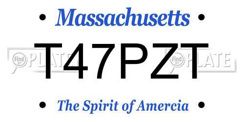 T47PZT Massachusetts License Plate