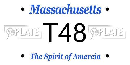 T48 Massachusetts License Plate