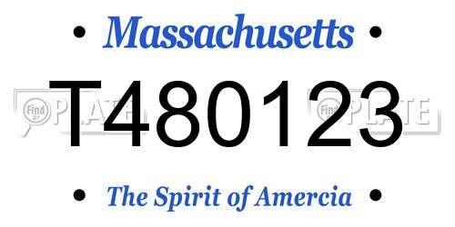 T480123 Massachusetts License Plate