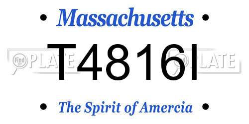 T4816I Massachusetts License Plate