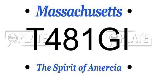 T481GI Massachusetts License Plate