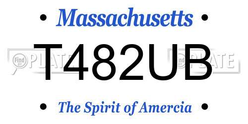 T482UB Massachusetts License Plate