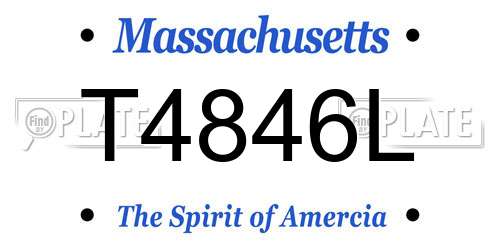 T4846L Massachusetts License Plate
