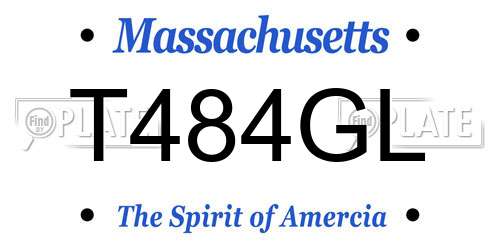 T484GL Massachusetts License Plate