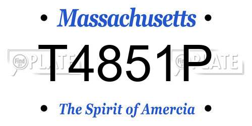 T4851P Massachusetts License Plate