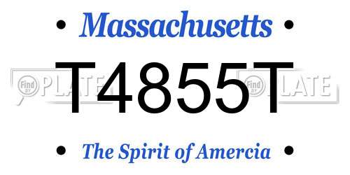 T4855T Massachusetts License Plate