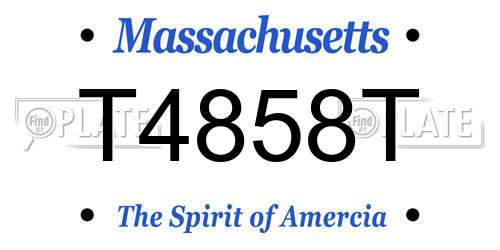 T4858T Massachusetts License Plate