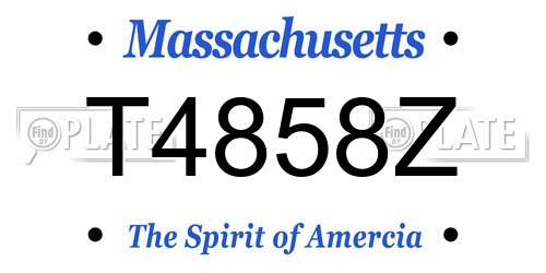 T4858Z Massachusetts License Plate