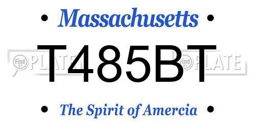 T485BT Massachusetts License Plate