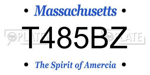 T485BZ Massachusetts License Plate