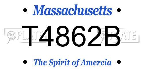 T4862B Massachusetts License Plate