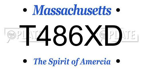 T486XD Massachusetts License Plate