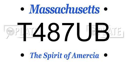 T487UB Massachusetts License Plate