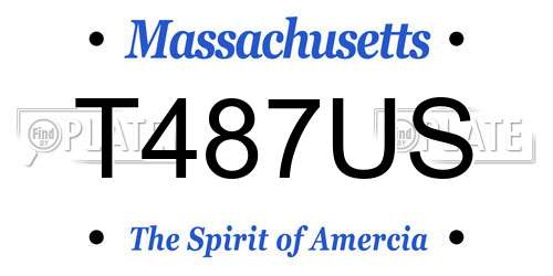 T487US Massachusetts License Plate