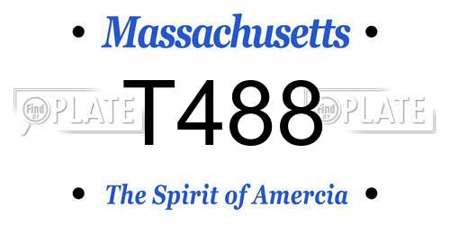 T488 Massachusetts License Plate