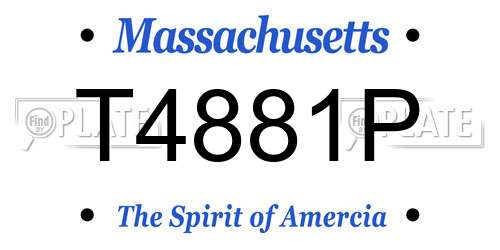 T4881P Massachusetts License Plate