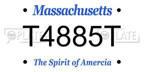 T4885T Massachusetts License Plate