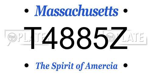 T4885Z Massachusetts License Plate
