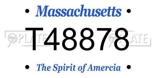 T48878 Massachusetts License Plate