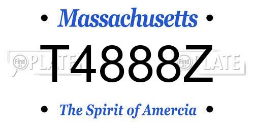 T4888Z Massachusetts License Plate