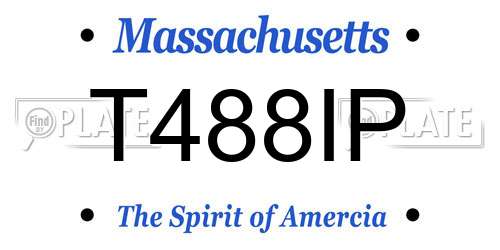 T488IP Massachusetts License Plate