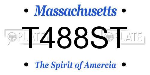 T488ST Massachusetts License Plate