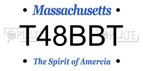T48BBT Massachusetts License Plate