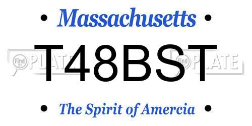 T48BST Massachusetts License Plate
