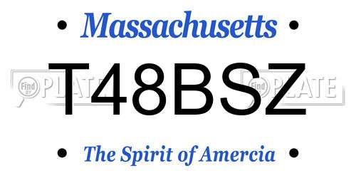 T48BSZ Massachusetts License Plate