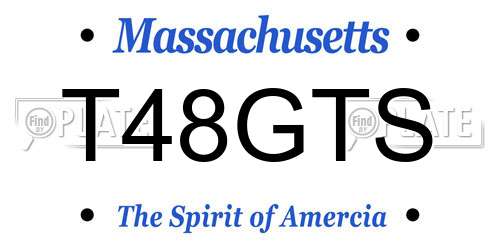T48GTS Massachusetts License Plate
