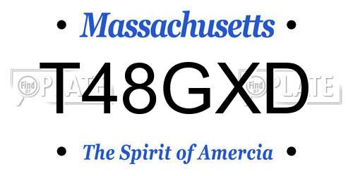 T48GXD Massachusetts License Plate