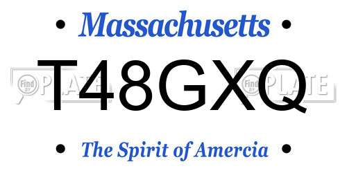 T48GXQ Massachusetts License Plate