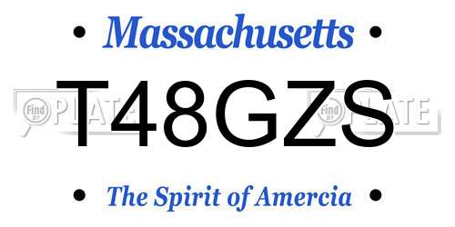 T48GZS Massachusetts License Plate