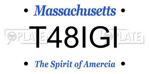 T48IGI Massachusetts License Plate