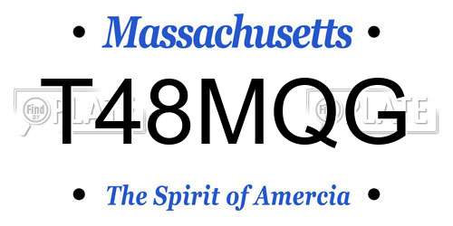 T48MQG Massachusetts License Plate