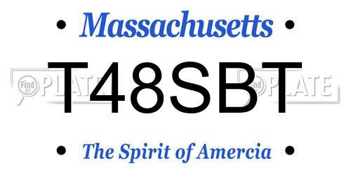 T48SBT Massachusetts License Plate