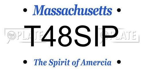 T48SIP Massachusetts License Plate