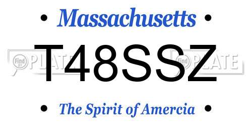 T48SSZ Massachusetts License Plate