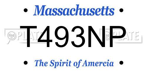 T493NP Massachusetts License Plate