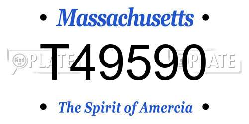T49590 Massachusetts License Plate