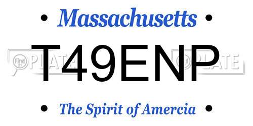 T49ENP Massachusetts License Plate