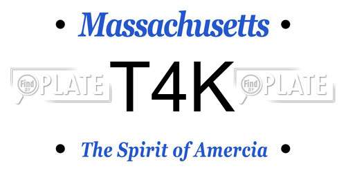 T4K Massachusetts License Plate