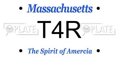 T4R Massachusetts License Plate