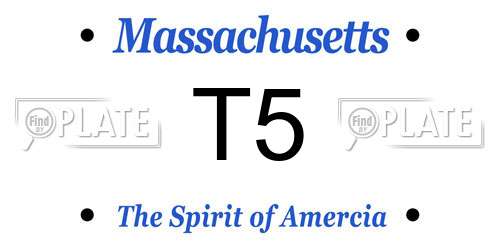 T5 Massachusetts License Plate