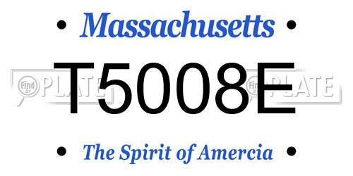 T5008E Massachusetts License Plate