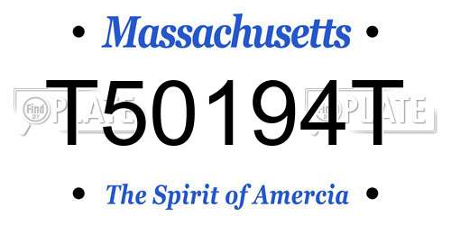 T50194T Massachusetts License Plate